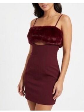 naked wardrobe Burgundy Dress